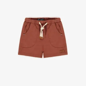 Short brun de coupe décontracté en lin, enfant || Brown short relaxed fit in linen, child