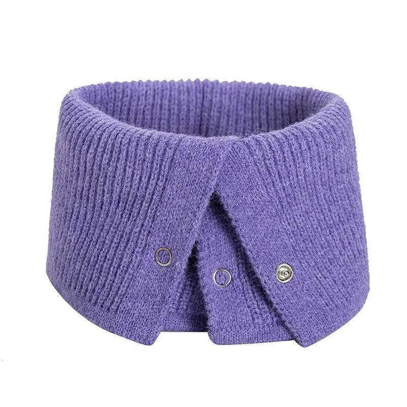 Solid Color Casual Flexible Imitation Cashmere Warm Knitted Scarf