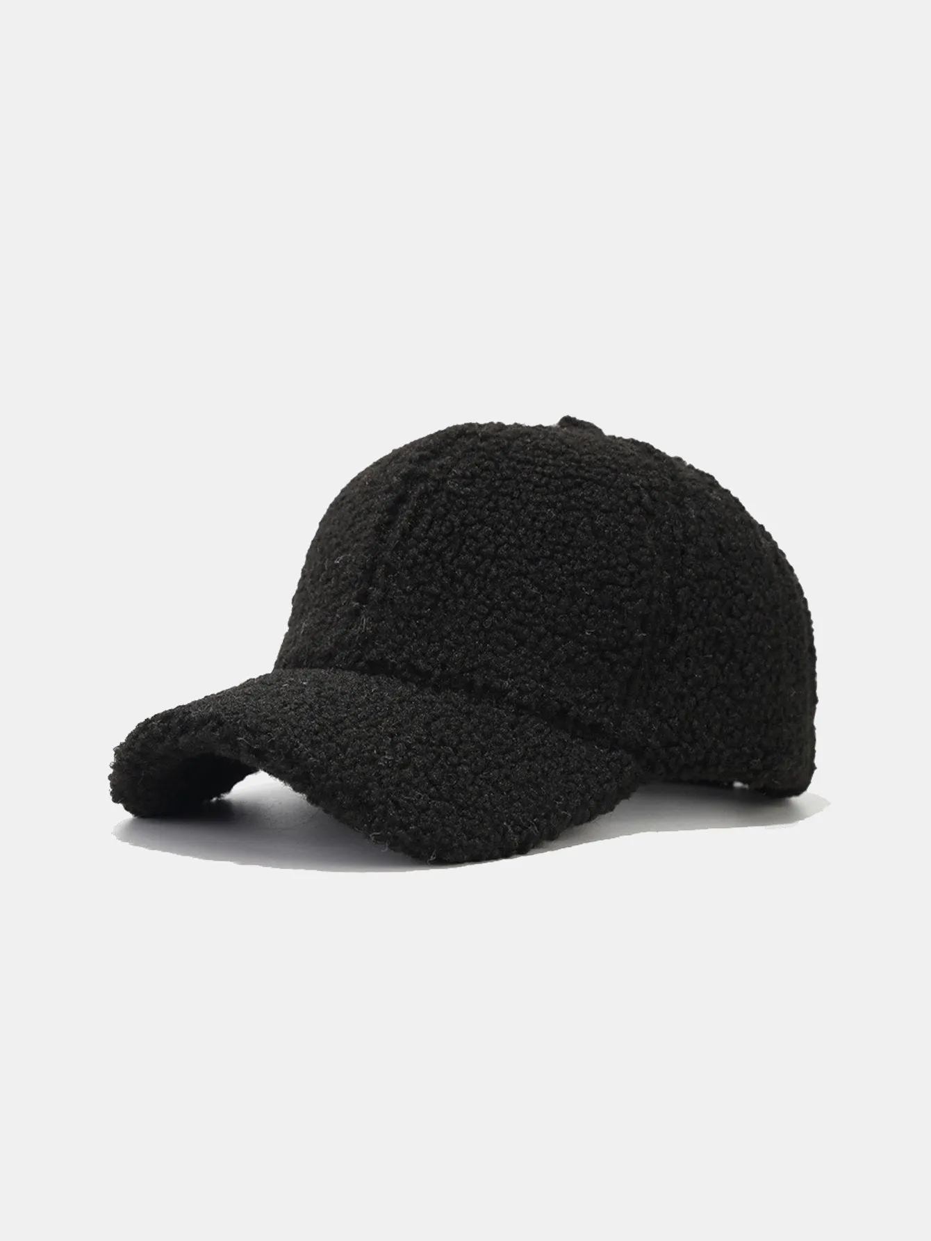 Solid Color Plush Warm Baseball Cap