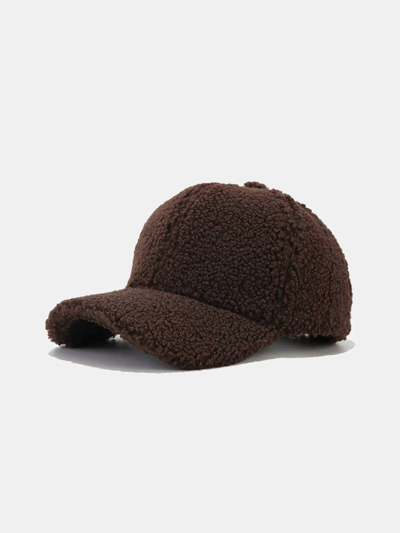 Solid Color Plush Warm Baseball Cap