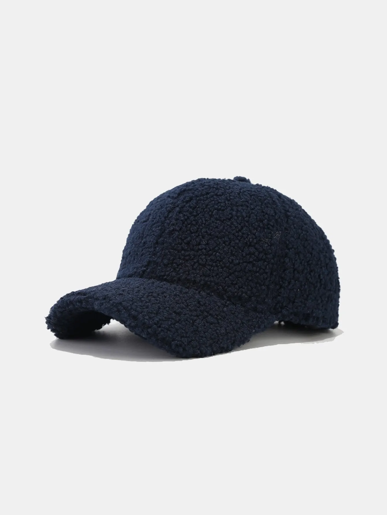 Solid Color Plush Warm Baseball Cap