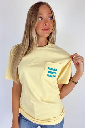 Sorority Pocket Tee -Tri Delta