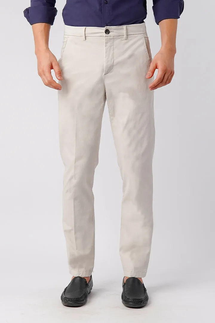 Straight Fit Chinos - Stone White