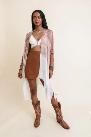 Striped Lightweight Kimono Cardigan Beach Cover Up