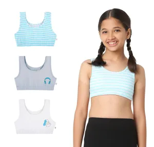 Stripey 3-Pack Double Layered Sports Bra - U-Shaped