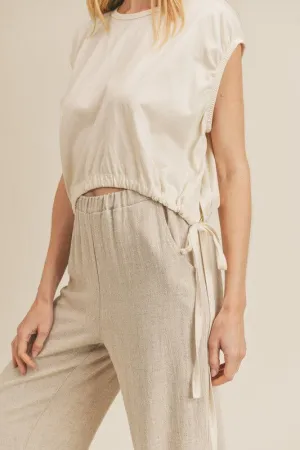 The Amber Top: Side Drawstring Crop Top