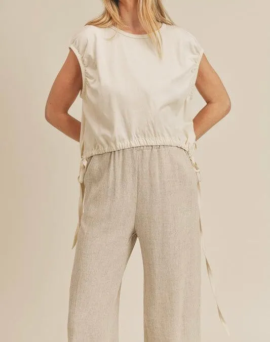 The Amber Top: Side Drawstring Crop Top