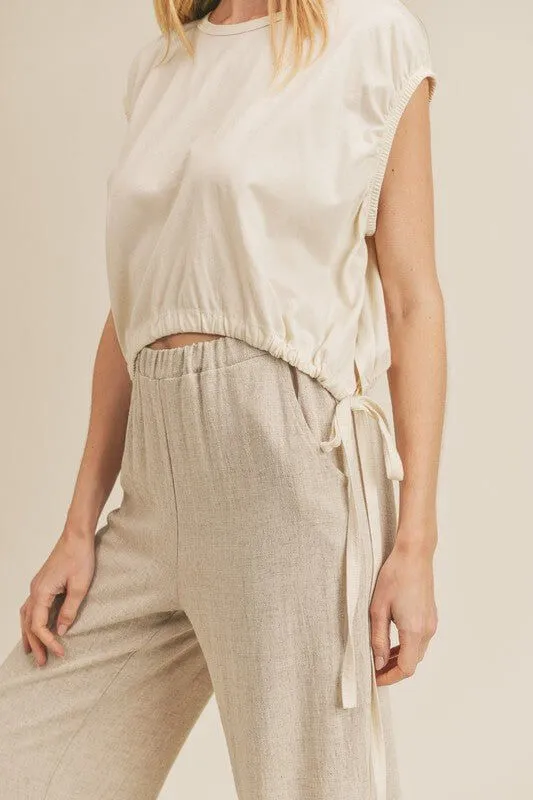 The Amber Top: Side Drawstring Crop Top