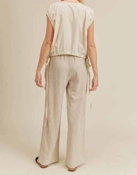The Amber Top: Side Drawstring Crop Top