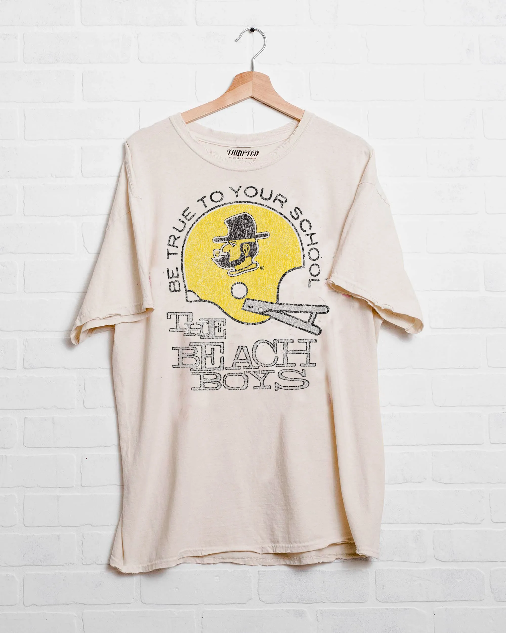 The Beach Boys App State True To Your School Off White Thrifted Tee