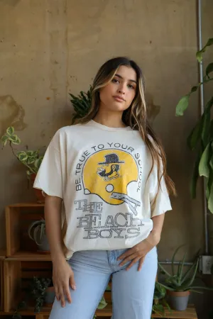The Beach Boys App State True To Your School Off White Thrifted Tee