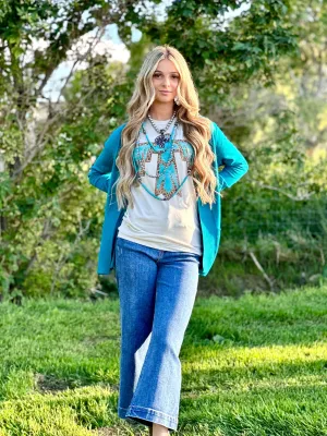 The Teal Fall Feels Cardigan