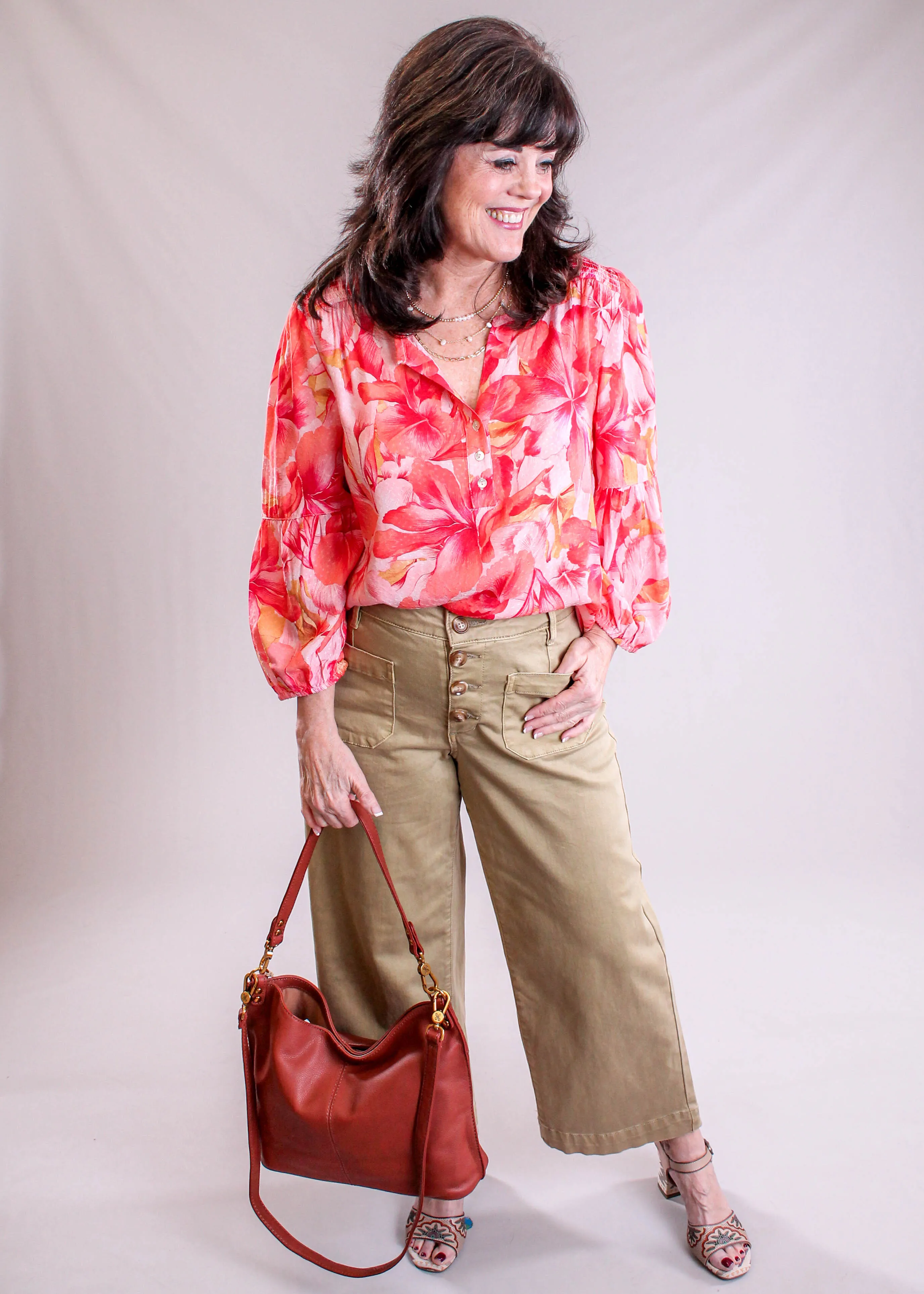 Tribal Sportswear Audrey Wide Crop Button Fly Jeans