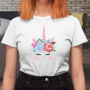 Unicorn vintage floral graphic tee for women, lioness-love.com