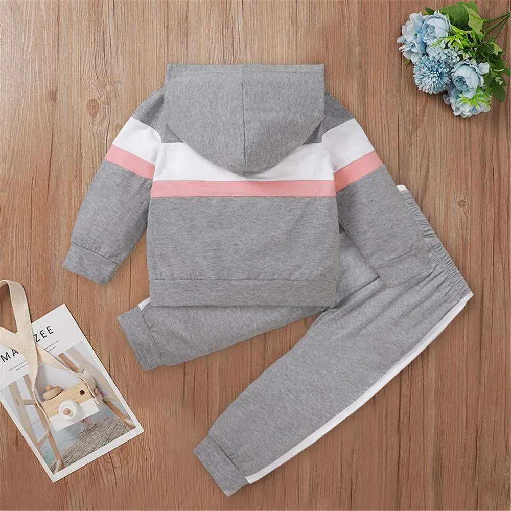 Unisex Cotton Letter Printed Long Sleeve Hooded Top & Pants Toddler Wholesale