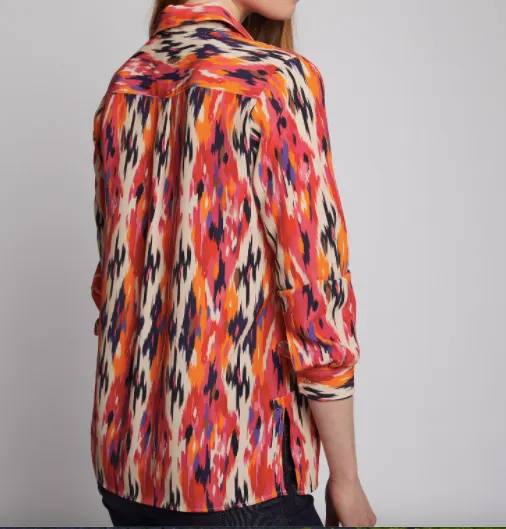 Vilagallo Shirt Irina Orange Pink Ikat