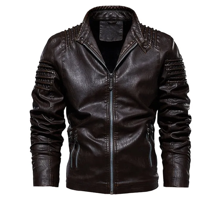 Voodoo Machine Co. Men's Slim Fit Modern Leather Jackets