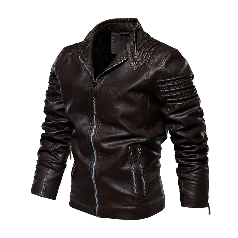 Voodoo Machine Co. Men's Slim Fit Modern Leather Jackets