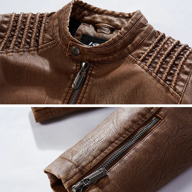 Voodoo Machine Co. Men's Slim Fit Modern Leather Jackets