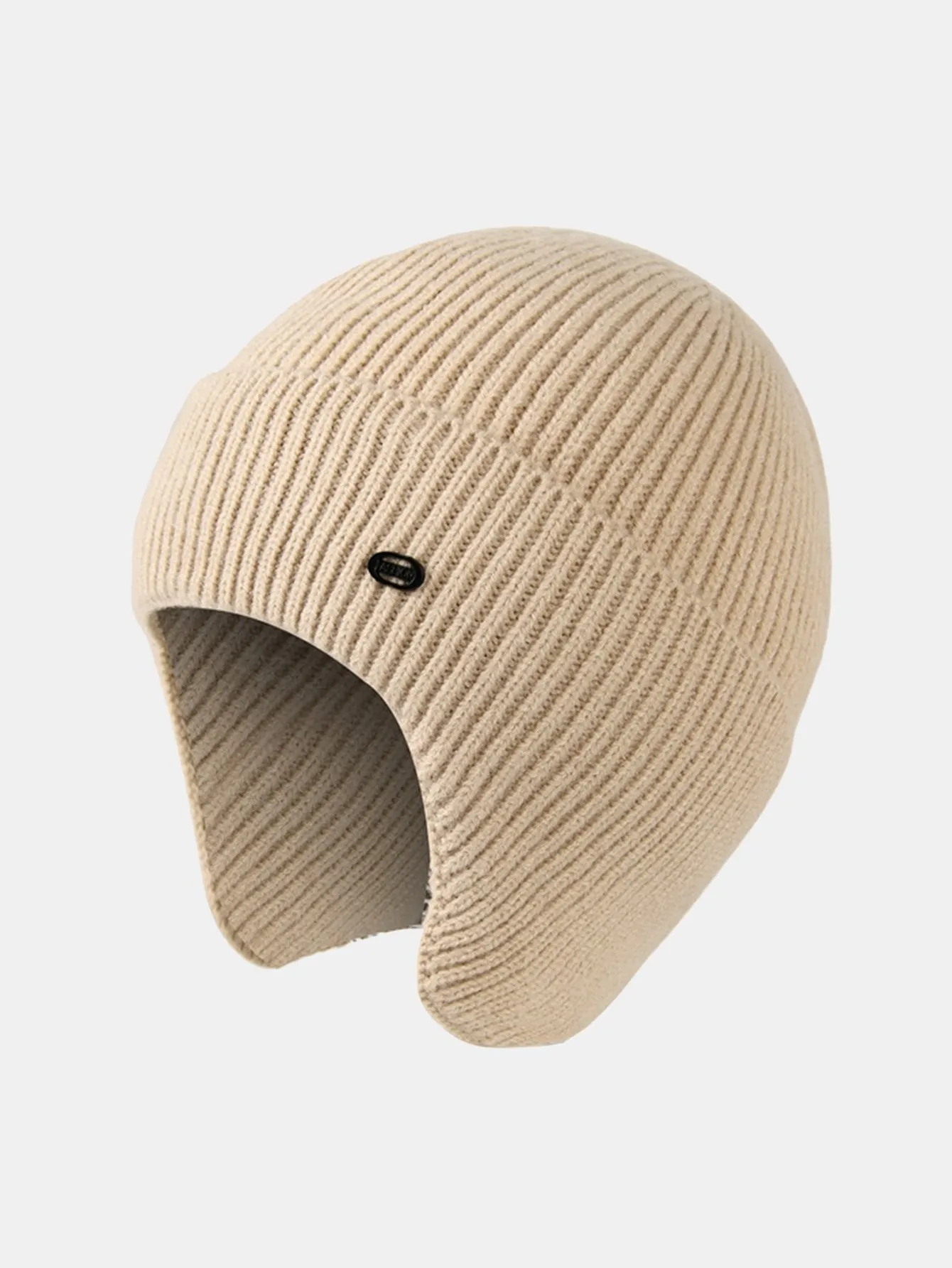 Warm Ear Covers Knit Beanie Hat