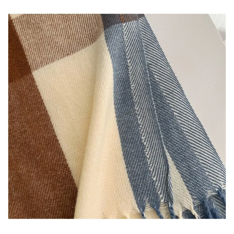 Warm Tassled Plattice Tassled Imitated Cashmere Shawl Scarf