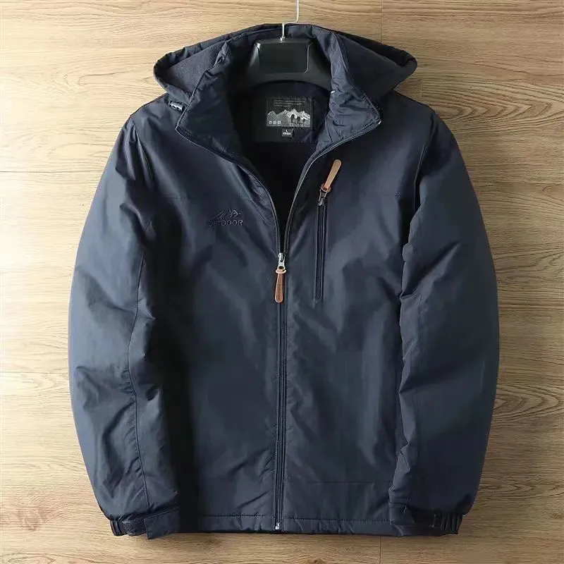 Waterproof Fleece Lined Warm Jacket Outdoor Hiking Trekking Jacket With Hood