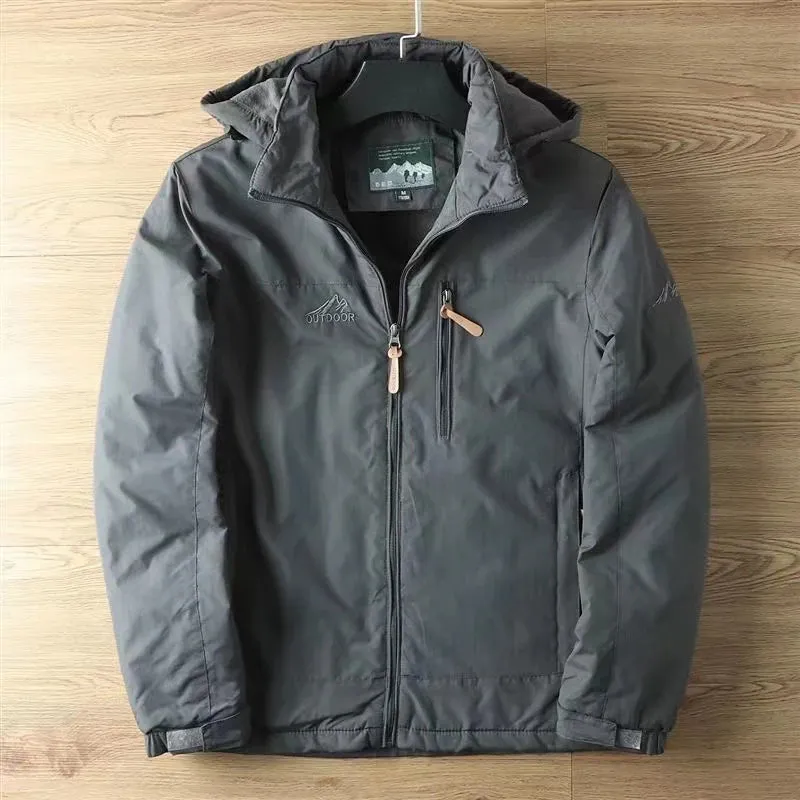 Waterproof Fleece Lined Warm Jacket Outdoor Hiking Trekking Jacket With Hood