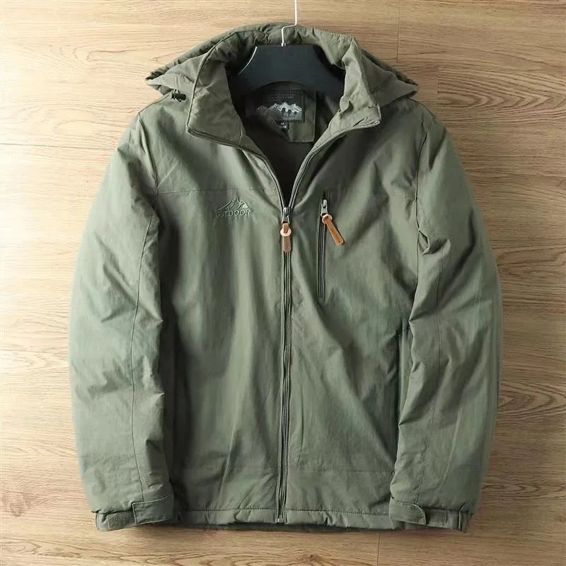 Waterproof Fleece Lined Warm Jacket Outdoor Hiking Trekking Jacket With Hood