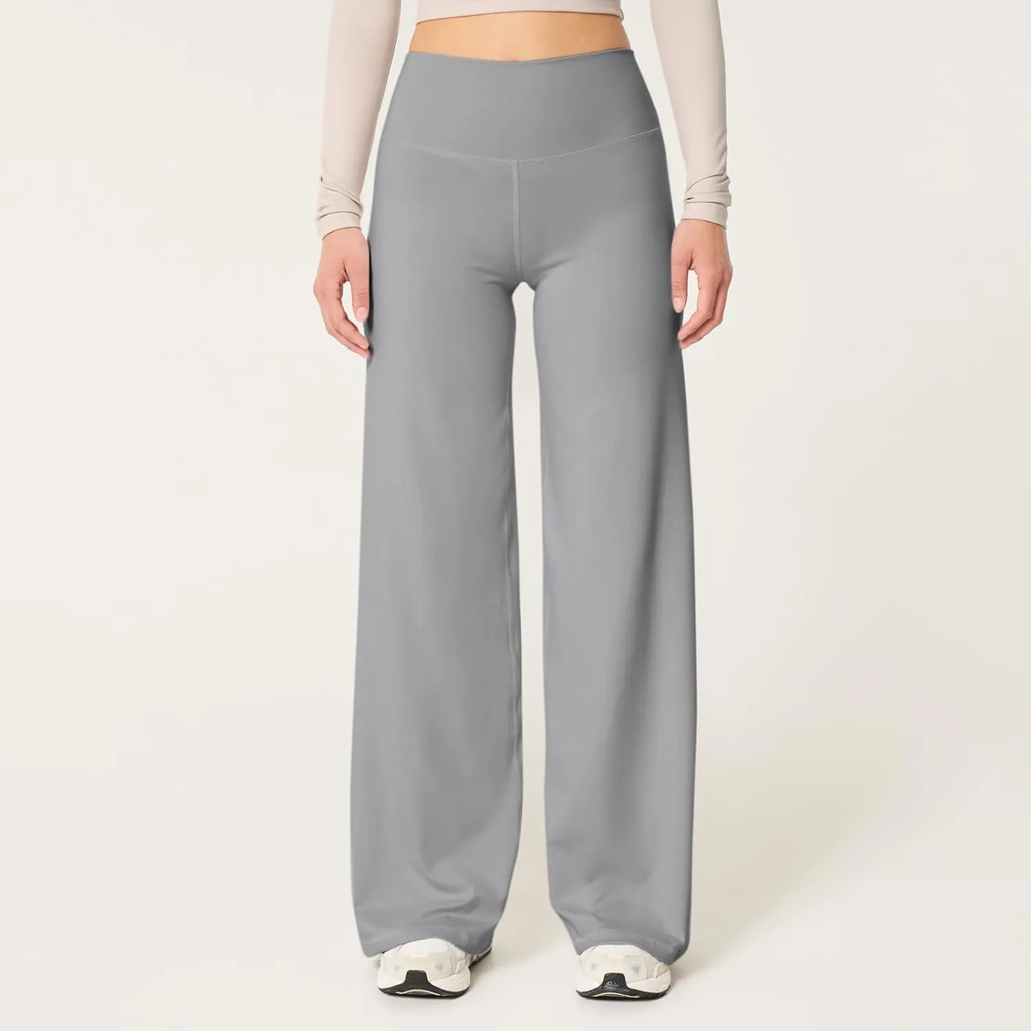 Wide Leg Pants for Women Soft Stretchy Tummy Control Yoga Pants Athletic Workout Pant Cozy Bootcut Leggings Trousers