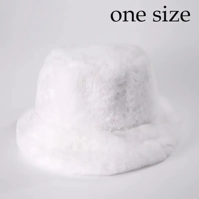 Winter Cow Leopard Faux Fur Bucket Hats