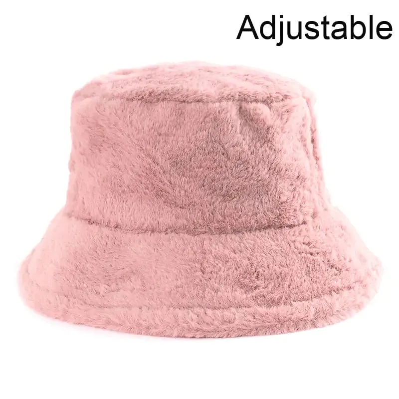 Winter Cow Leopard Faux Fur Bucket Hats