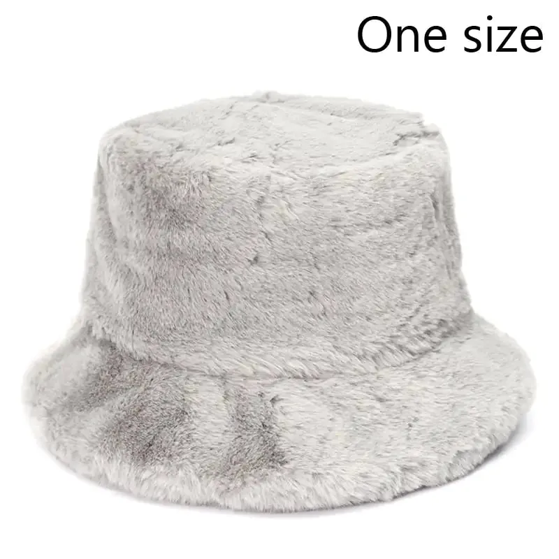 Winter Cow Leopard Faux Fur Bucket Hats