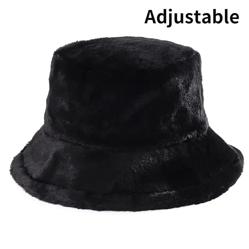 Winter Cow Leopard Faux Fur Bucket Hats