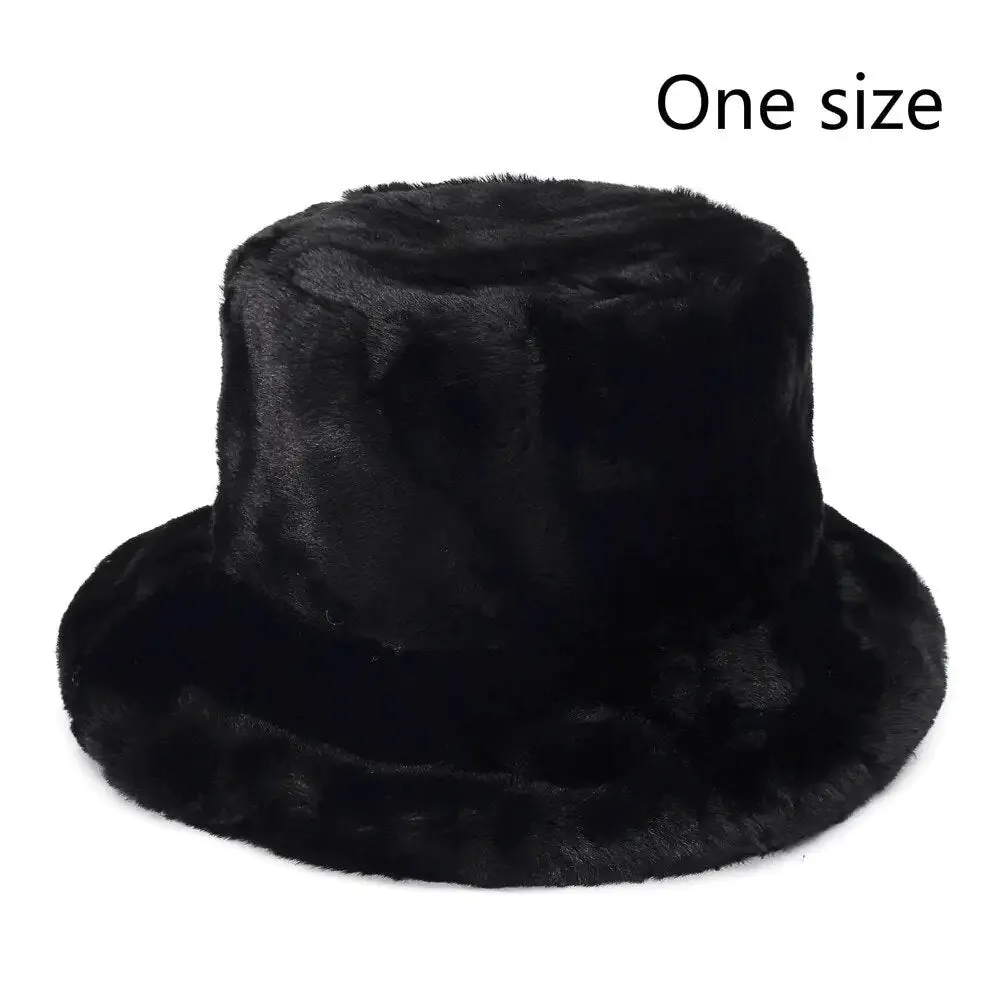 Winter Cow Leopard Faux Fur Bucket Hats