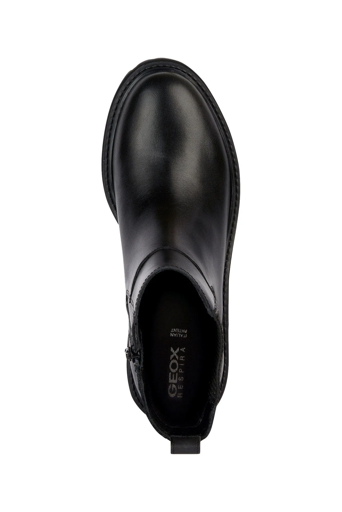 Womens Iridea Leather & Elastic Ankle Boots - Black