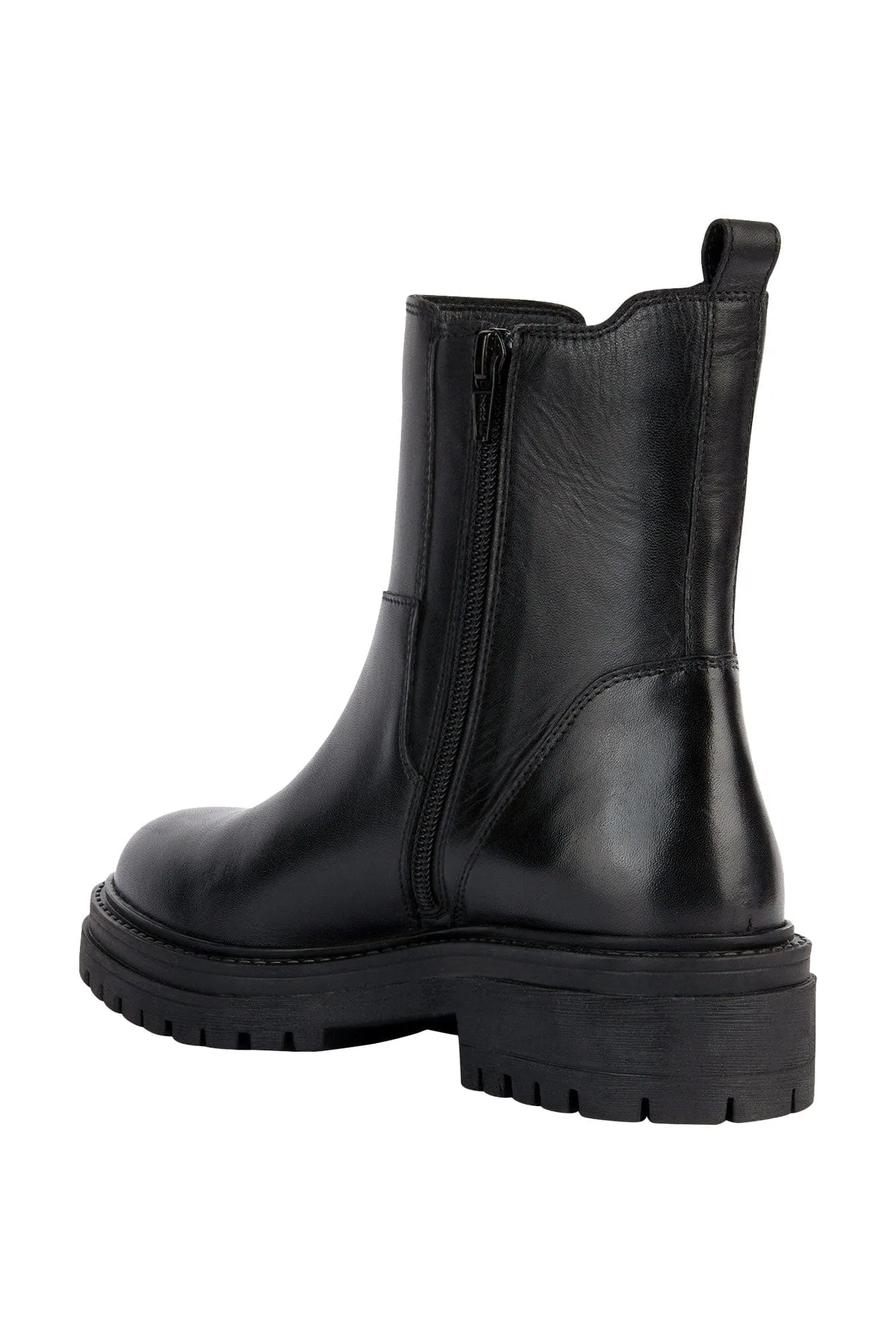 Womens Iridea Leather & Elastic Ankle Boots - Black