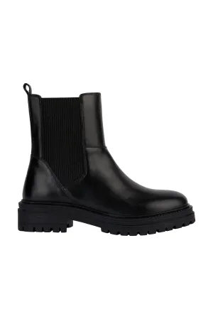 Womens Iridea Leather & Elastic Ankle Boots - Black