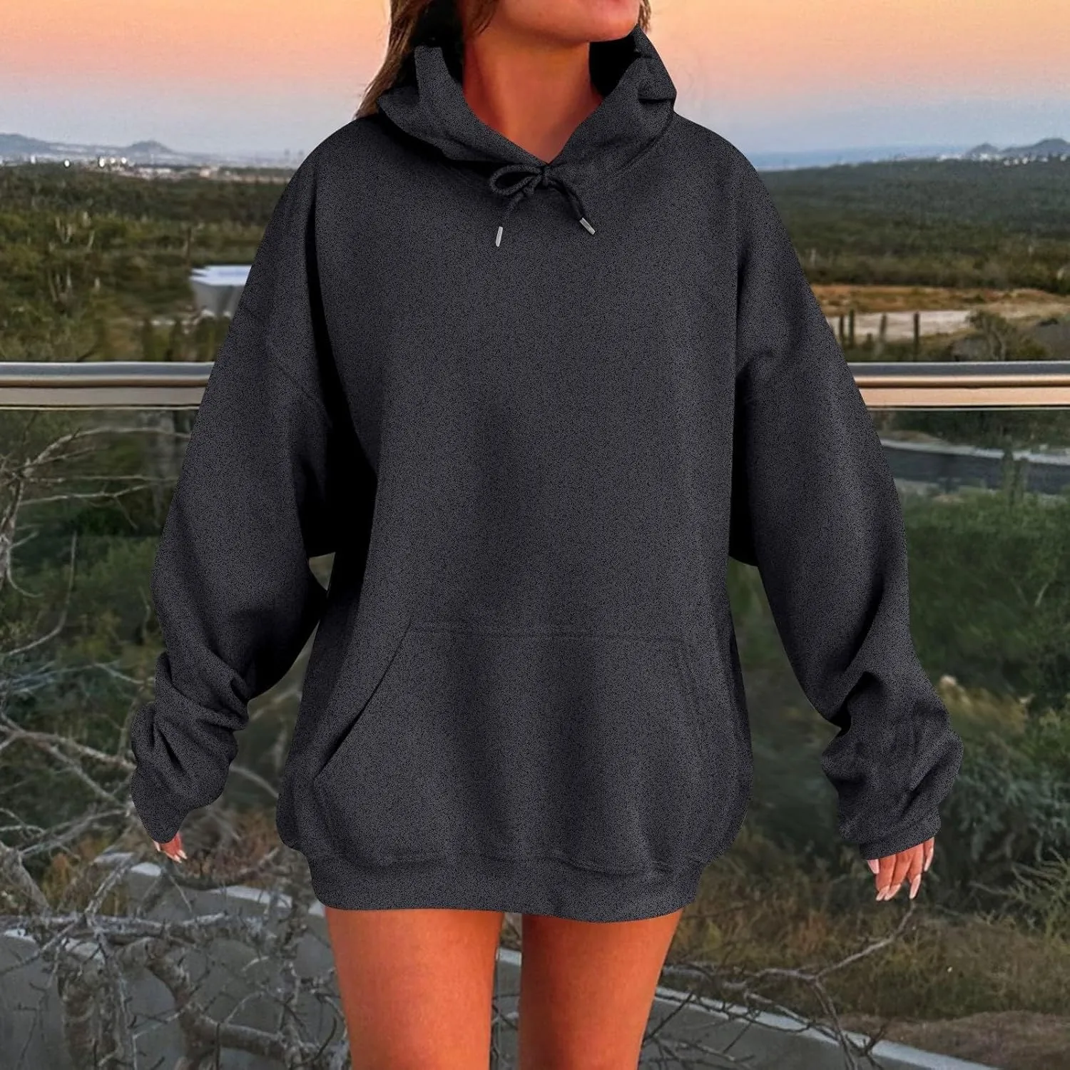 Womens Oversized Hoodies Fleece Sweatshirts Long Sleeve Sweaters Fashion Y2K Outfits Casual Pullover Tops Fall Clothes
