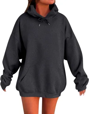 Womens Oversized Hoodies Fleece Sweatshirts Long Sleeve Sweaters Fashion Y2K Outfits Casual Pullover Tops Fall Clothes