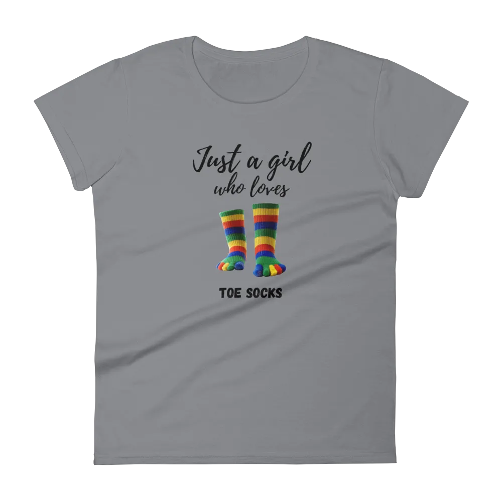 Women's Short Sleeve T-Shirt- Love Toe Socks