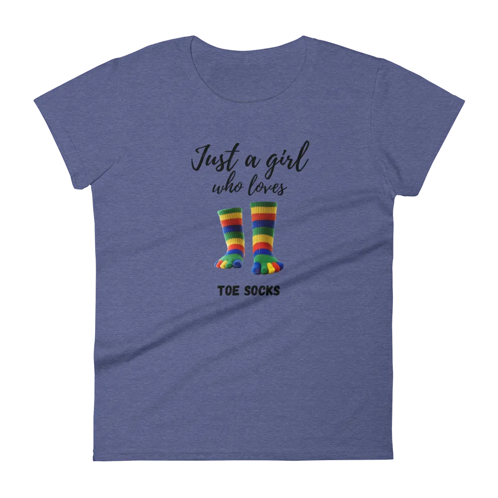 Women's Short Sleeve T-Shirt- Love Toe Socks