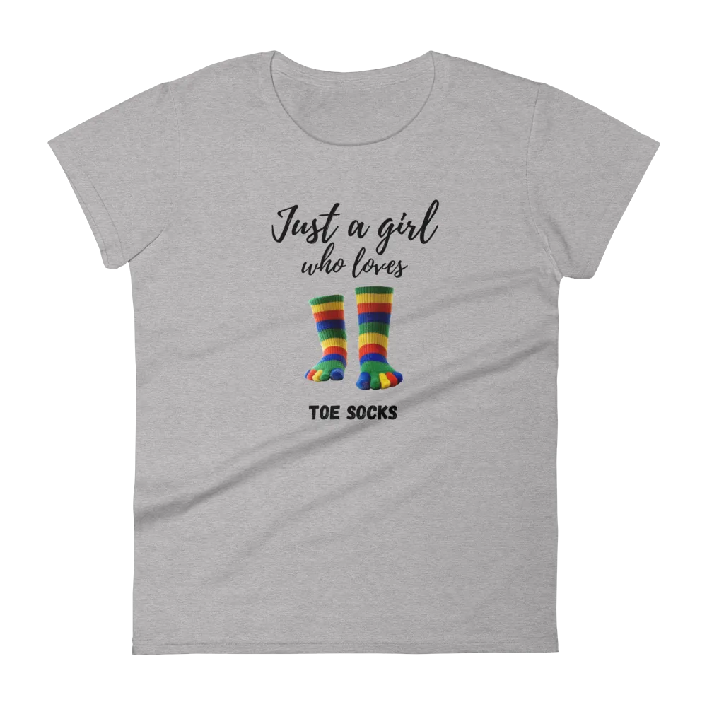 Women's Short Sleeve T-Shirt- Love Toe Socks