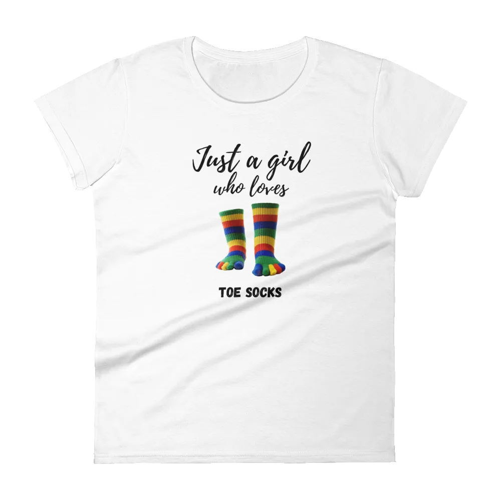 Women's Short Sleeve T-Shirt- Love Toe Socks