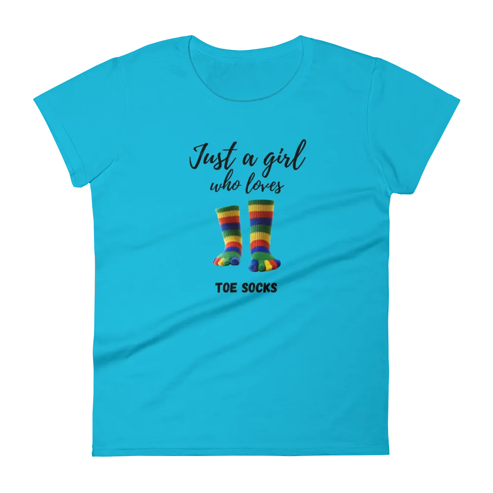 Women's Short Sleeve T-Shirt- Love Toe Socks