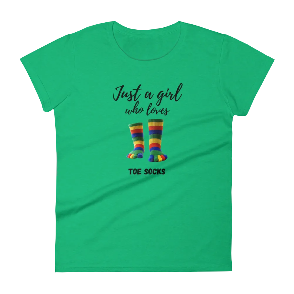 Women's Short Sleeve T-Shirt- Love Toe Socks