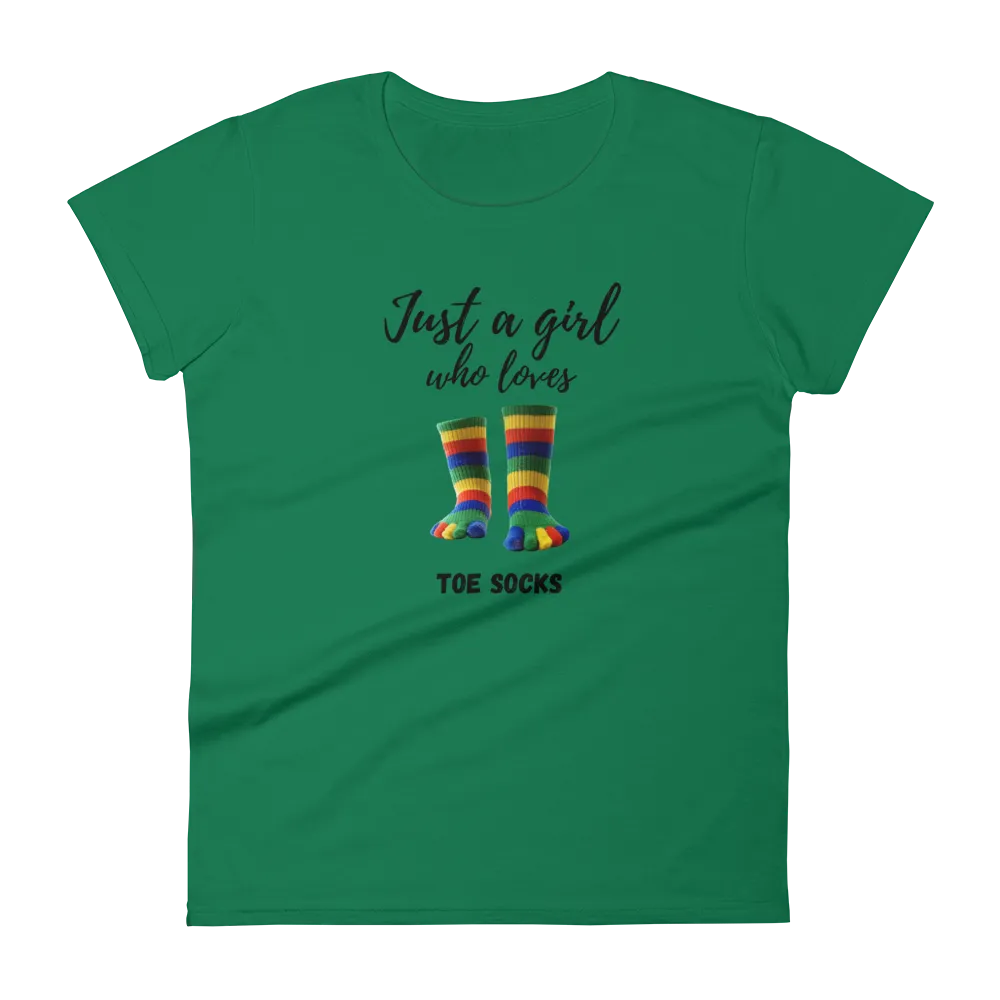 Women's Short Sleeve T-Shirt- Love Toe Socks