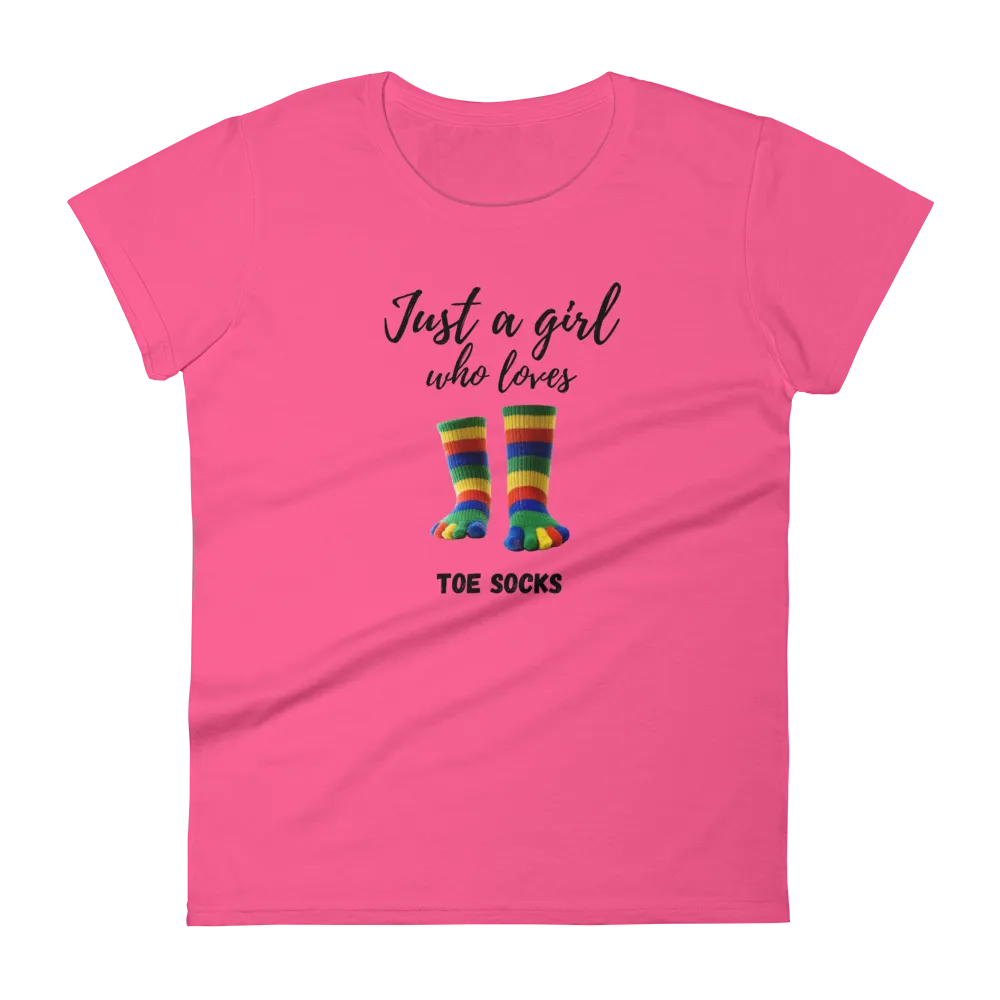 Women's Short Sleeve T-Shirt- Love Toe Socks
