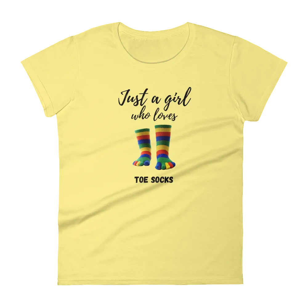 Women's Short Sleeve T-Shirt- Love Toe Socks
