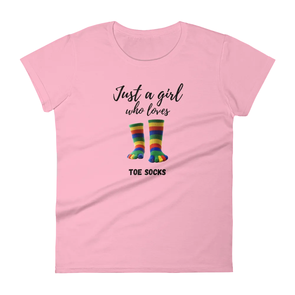 Women's Short Sleeve T-Shirt- Love Toe Socks