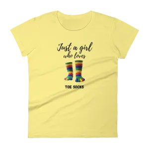 Women's Short Sleeve T-Shirt- Love Toe Socks